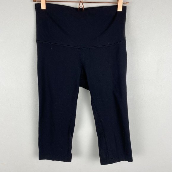 Lululemon Black Wunder Under Stretch Long Biker Shorts Sz 8 - Picture 3 of 7